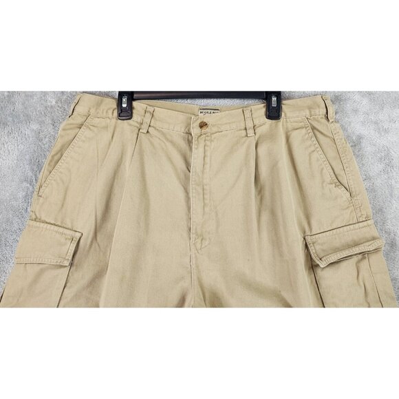 Bugle Boy Original Shorts Mens 40 Beige Khaki Pleated Vintage Casual Preppy Dad - Picture 9 of 11